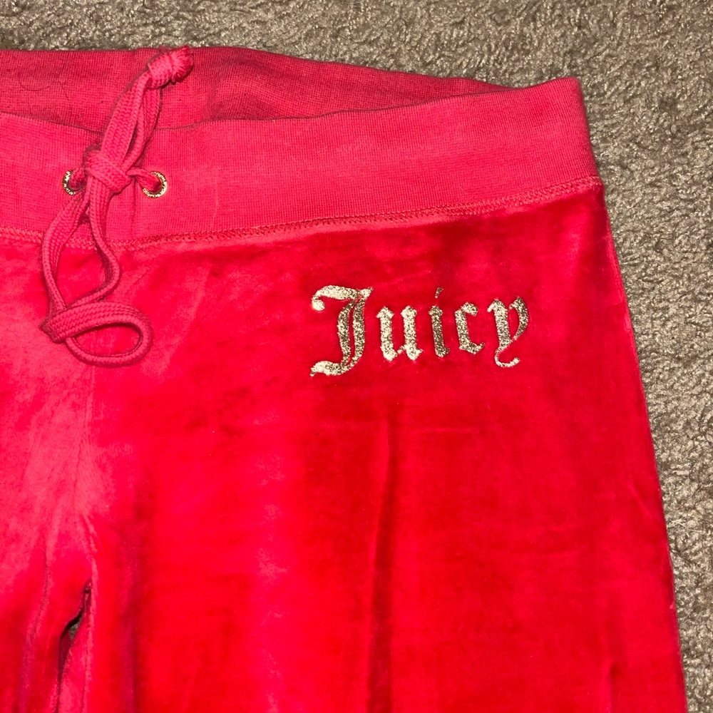 Vintage Red Velour Juicy Couture Pants